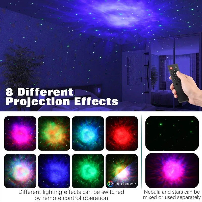 Bunny Moon Galaxy Projector - Astronaut Projector Galaxy Starry Sky LED Night Light Ocean Star LED Lamp Remote - Piachoi Store