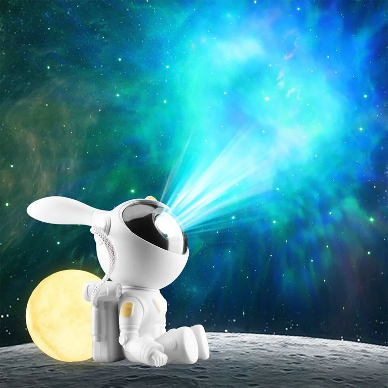 Bunny Moon Galaxy Projector - Astronaut Projector Galaxy Starry Sky LED Night Light Ocean Star LED Lamp Remote - Piachoi Store