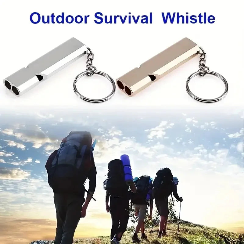 (10 Pack) Double Tube Loud Emergency Survival Whistle Camping Hiking Dog Training - Piachoi Store