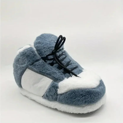 Plush Sneaker Slippers for Women & Men - Ultra Soft Fluffy House Shoes