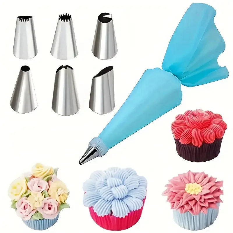 8 Piece Cake Decorating Kit - Icing Piping Bags And Tips Set, Pastry Bag for Baking - Piachoi Store