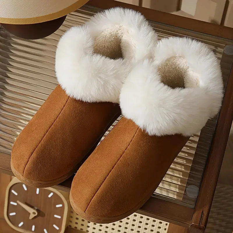 Plush Faux Fur Slippers for Women