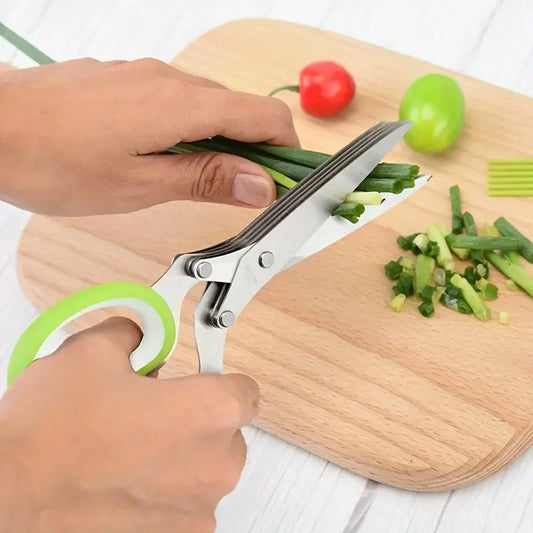 Multipurpose 5 Blade Kitchen Salad Herb Scissors - Piachoi Store