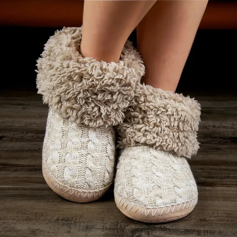 Cozy Chic Plush-Lined Slip-On Slippers