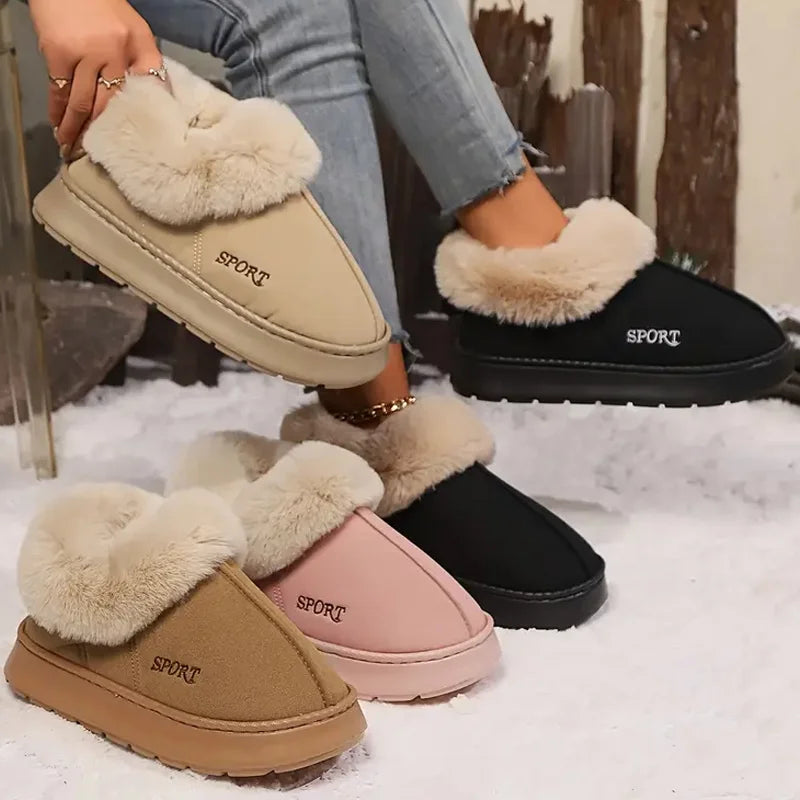 Cozy Comfort Plush Slippers - A Warm Embrace for Your Feet!