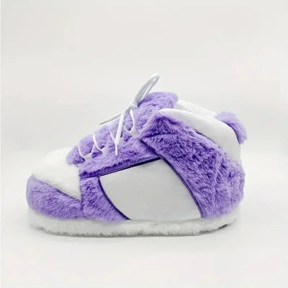 Plush Sneaker Slippers for Women & Men - Ultra Soft Fluffy House Shoes