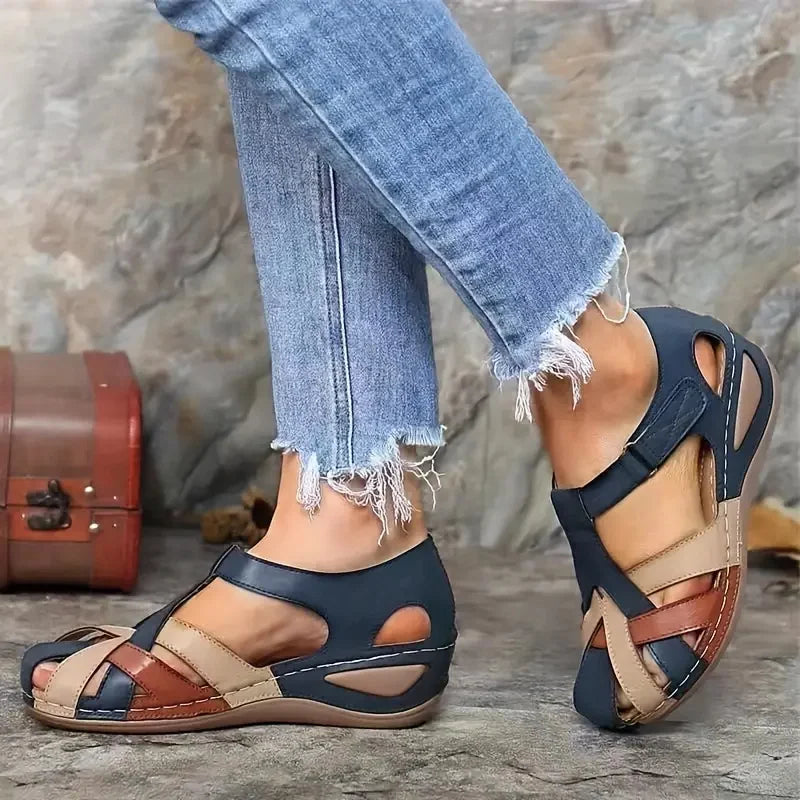 Women's Colorblock Wedge Sandals - Casual Outdoor Sandals - Piachoi Store