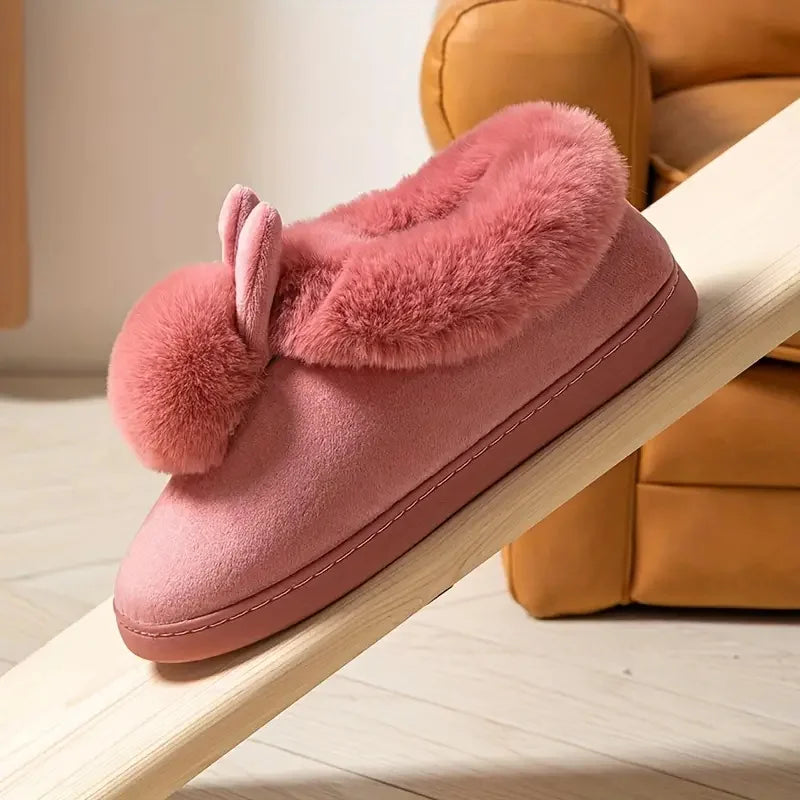 Adorable Bunny Ears Plush Slippers