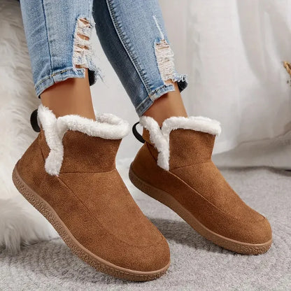 Women's Fuzzy Lined Ankle Boots - Comfortable, Stylish, Perfect for Cold Weather