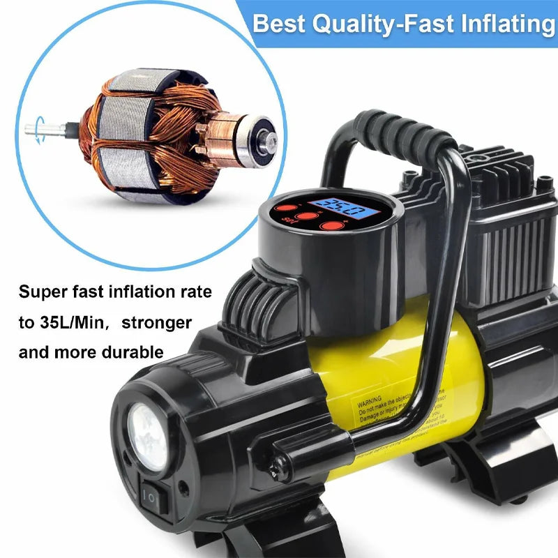 12V DC Portable Tire Air Compressor Pump