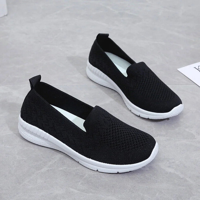 Slip on Casual Sneakers for Women - Flats Comfortable Knitted Loafers Lightweight Nurse Walking Sneakers - Piachoi Store