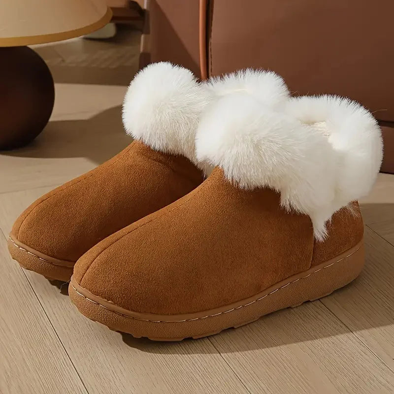 Plush Faux Fur Slippers for Women