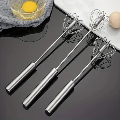 12inch Semi-Automatic Egg Whisk - Stainless Steel Hand Push Rotary Whisk Blender, Blender Mixer Whip - Piachoi Store