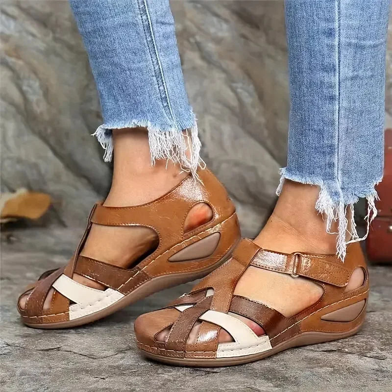 Women's Colorblock Wedge Sandals - Casual Outdoor Sandals - Piachoi Store