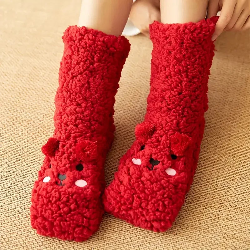 Cozy Critter Fleece Sock Slippers