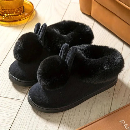 Adorable Bunny Ears Plush Slippers