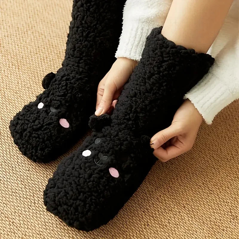 Cozy Critter Fleece Sock Slippers