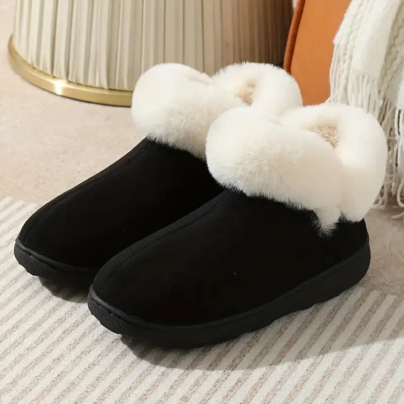 Plush Faux Fur Slippers for Women