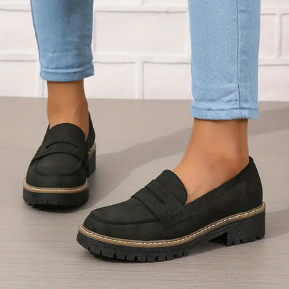 Women's Classic Suede Chunky Loafer Design with a Modern Twist