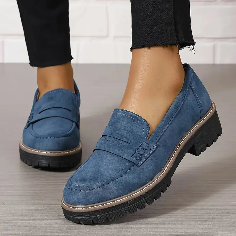 Women's Classic Suede Chunky Loafer Design with a Modern Twist