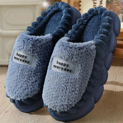 Happy Everyday Fluffy Slippers – Ultra-Soft Plush House Slippers with Cushioned Sole