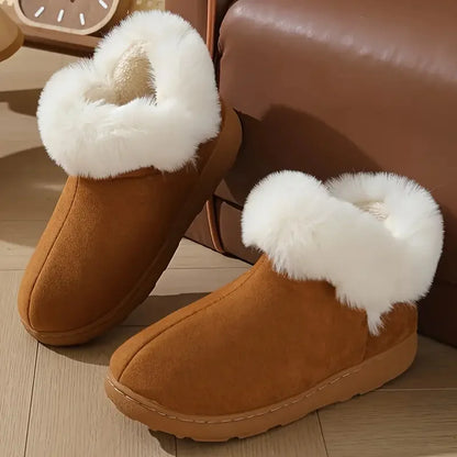 Plush Faux Fur Slippers for Women