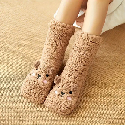 Cozy Critter Fleece Sock Slippers