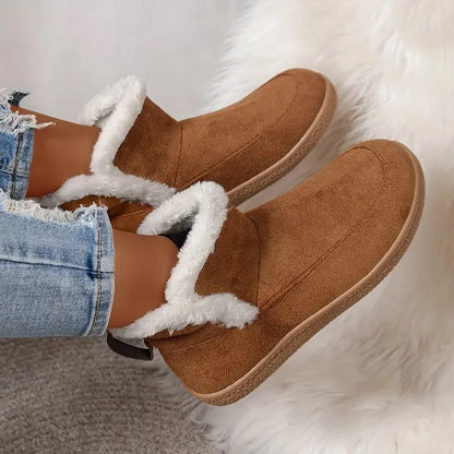 Women's Fuzzy Lined Ankle Boots - Comfortable, Stylish, Perfect for Cold Weather