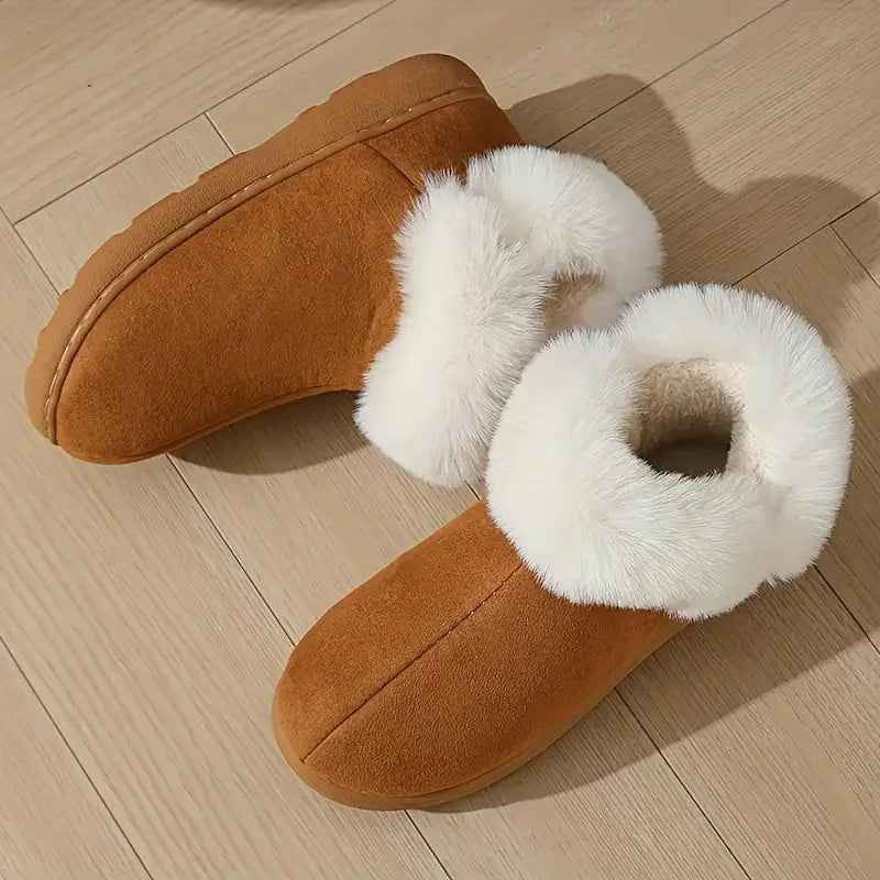 Plush Faux Fur Slippers for Women