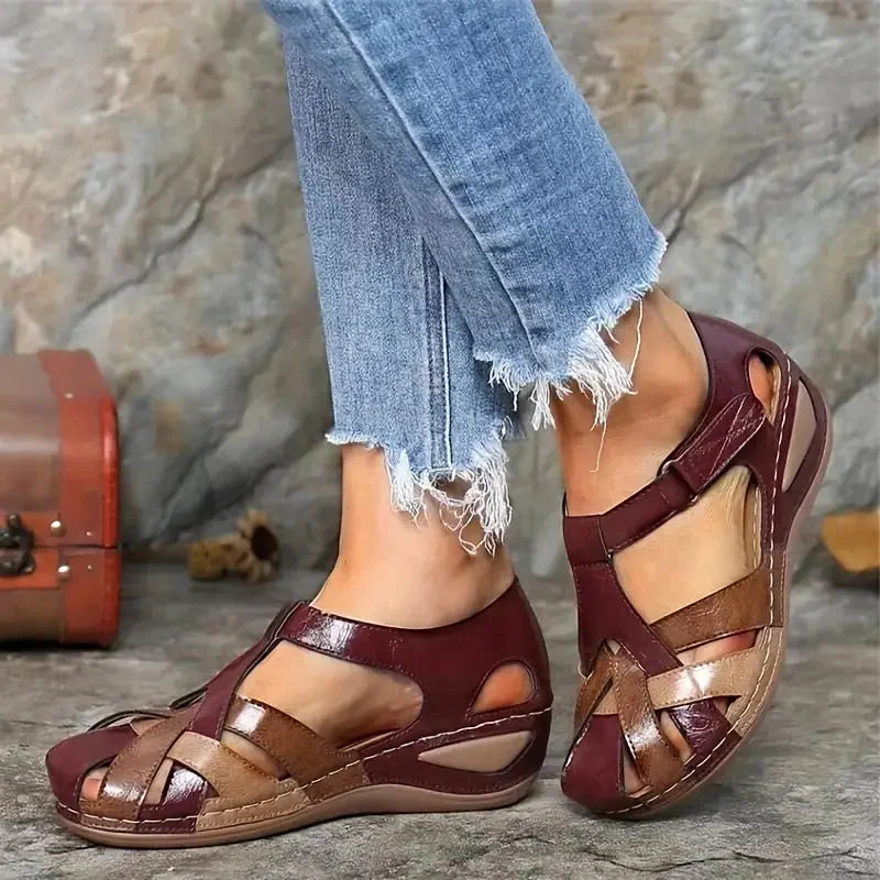 Women's Colorblock Wedge Sandals - Casual Outdoor Sandals - Piachoi Store