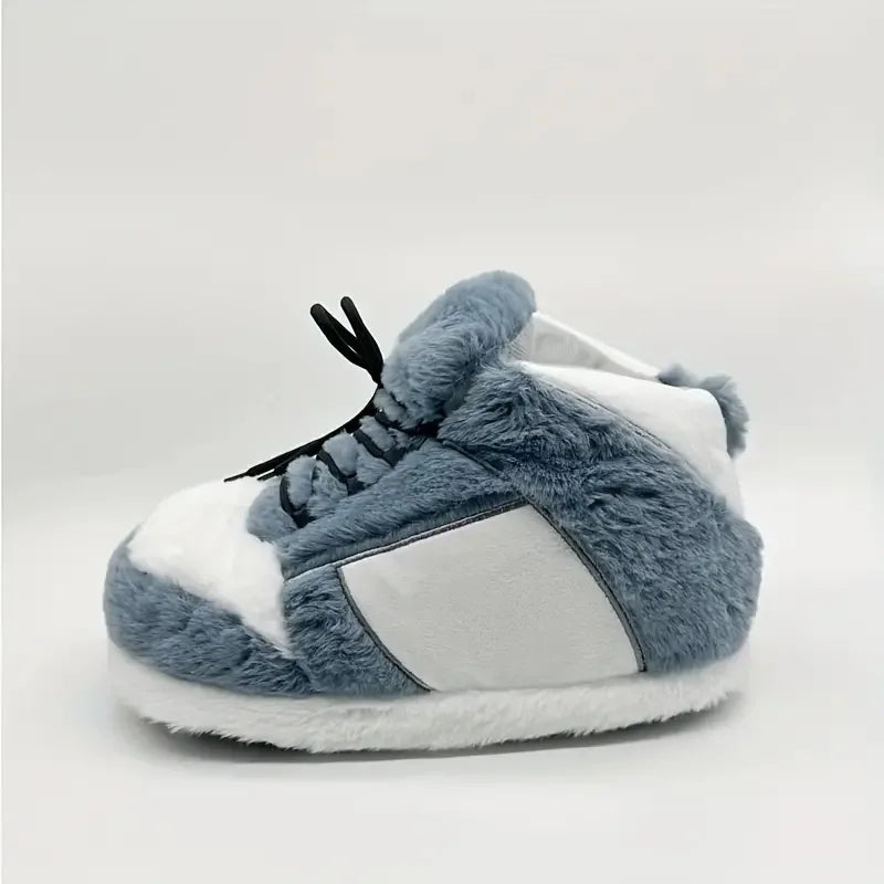 Plush Sneaker Slippers for Women & Men - Ultra Soft Fluffy House Shoes