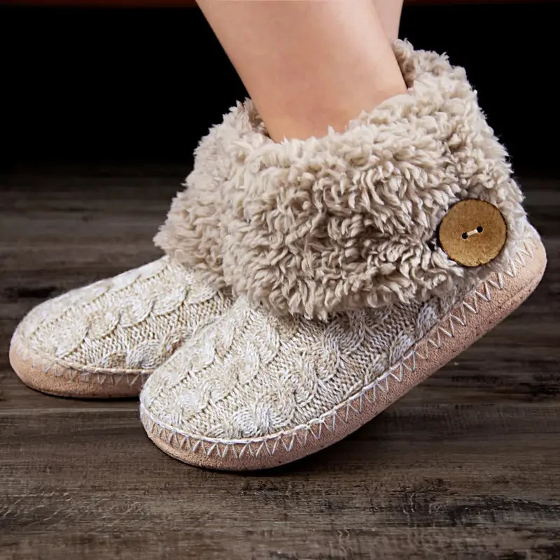 Cozy Chic Plush-Lined Slip-On Slippers