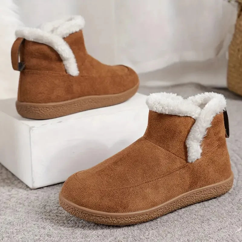 Women's Fuzzy Lined Ankle Boots - Comfortable, Stylish, Perfect for Cold Weather