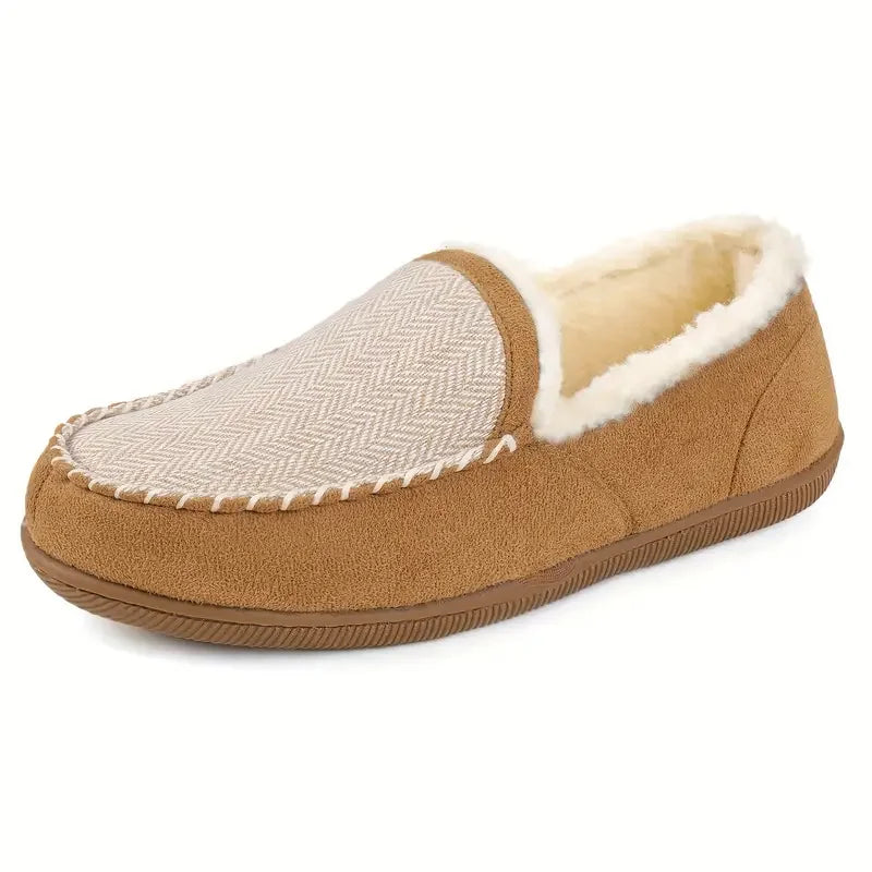 Fleece-Lined Moccasin Slippers for Women