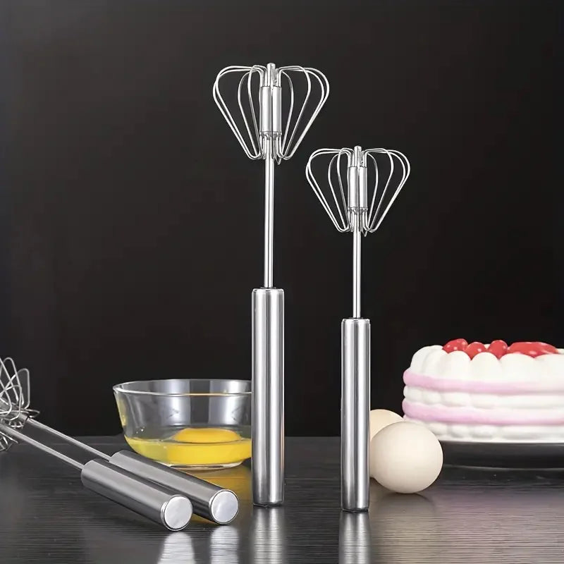 12inch Semi-Automatic Egg Whisk - Stainless Steel Hand Push Rotary Whisk Blender, Blender Mixer Whip - Piachoi Store