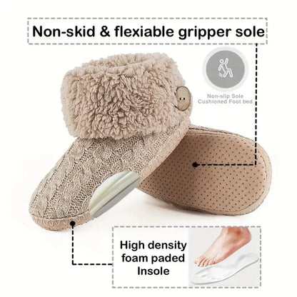 Cozy Chic Plush-Lined Slip-On Slippers