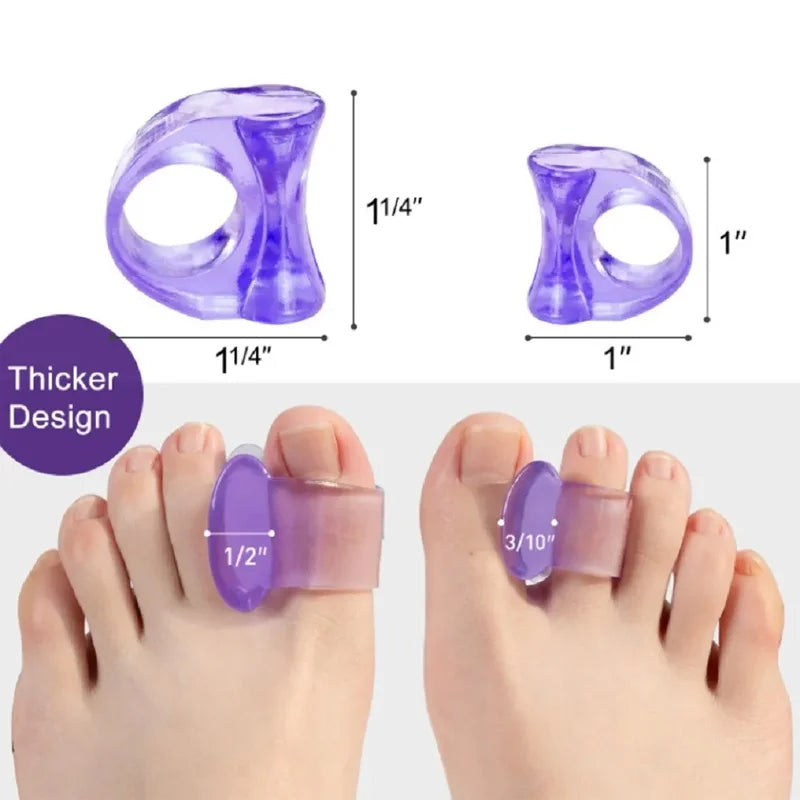 (4 Pairs) Gel Soft Toe Separators For Bunions - Correct Big Toe Alignment - Piachoi Store