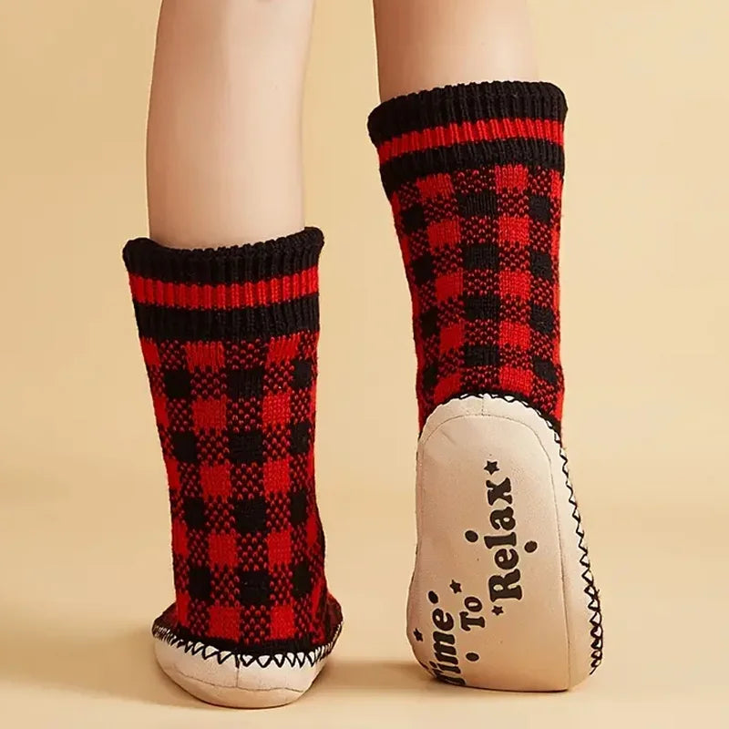 Cozy Knitted Indoor Slipper Socks - Foldable & Washable, Perfect For Winter