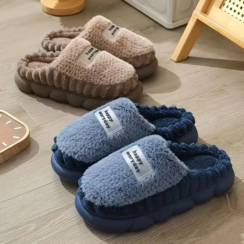 Happy Everyday Fluffy Slippers – Ultra-Soft Plush House Slippers with Cushioned Sole