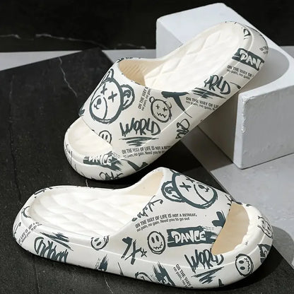 Urban Glide: Graffiti-Chic Comfort Slides