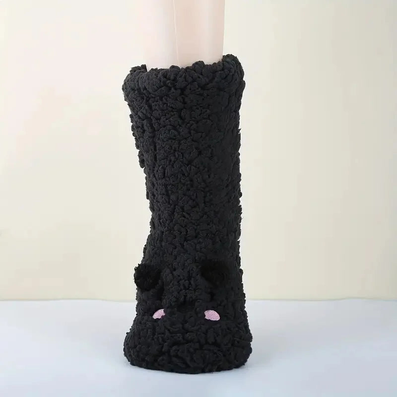 Cozy Critter Fleece Sock Slippers