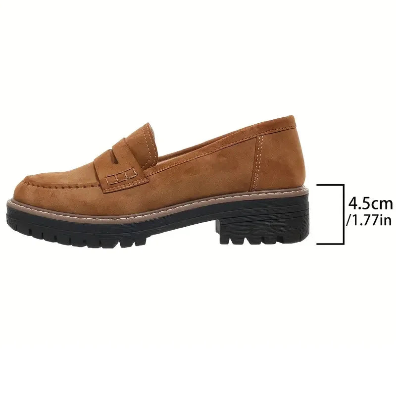 Women's Classic Suede Chunky Loafer Design with a Modern Twist