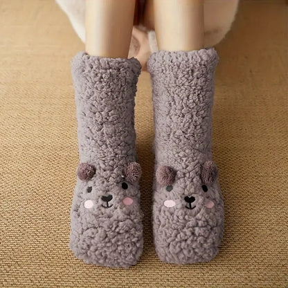 Cozy Critter Fleece Sock Slippers