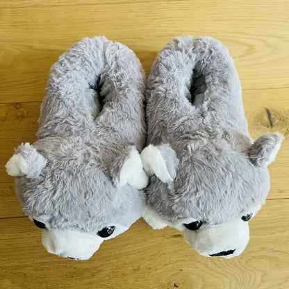 Cozy Husky Plush Slippers for Women - Ultra-Soft, Non-Slip Indoor Footwear