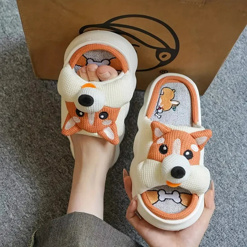 Corgi Plush Comfort Slippers – Step into Cuteness & Cozy Bliss