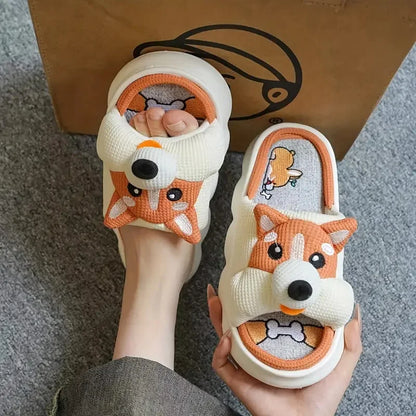 Corgi Plush Comfort Slippers – Step into Cuteness & Cozy Bliss