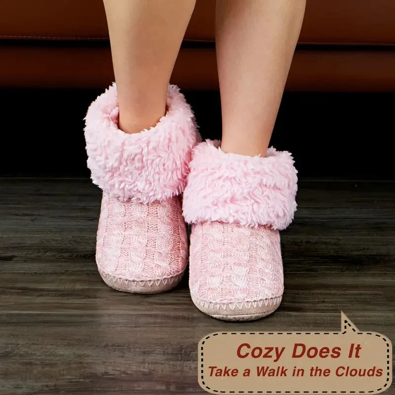 Cozy Chic Plush-Lined Slip-On Slippers