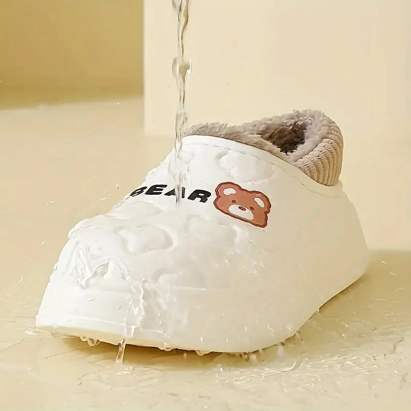 Bear-Themed Cozy Slip-On Slippers