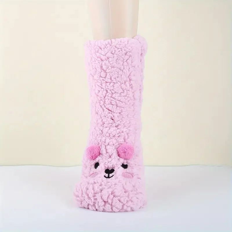 Cozy Critter Fleece Sock Slippers