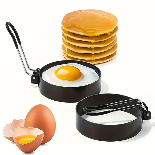 (2Pcs) Non-Stick Fried Egg Shaper Pancake - Round Pancake Mold for Omelet & Muffins - Piachoi Store